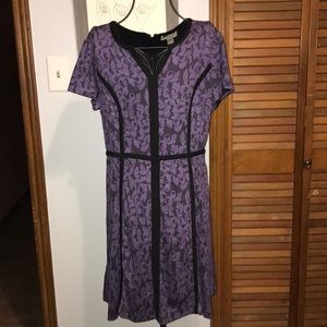 💕Purple lace design dress with black accents